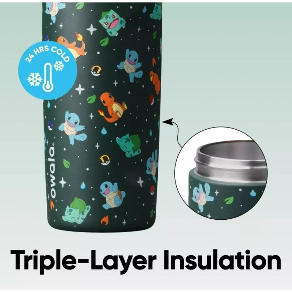 TARGET X POKEMON NEW Owala Kanto Region Starters 16oz Insulated Water Bottle - Picture 4 of 4